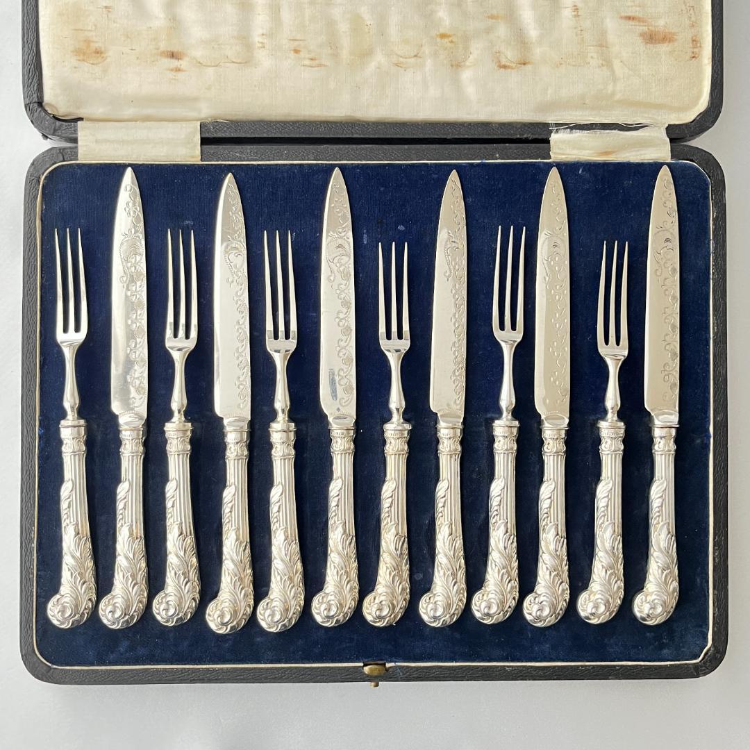 【Hamilton Laidlaw & Co 】アールヌーボー ナイフ/フォーク