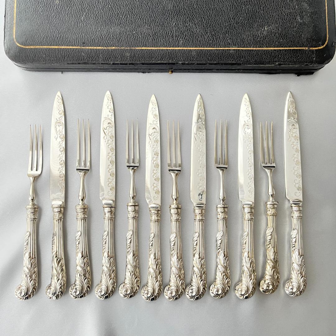 【Hamilton Laidlaw & Co 】アールヌーボー ナイフ/フォーク