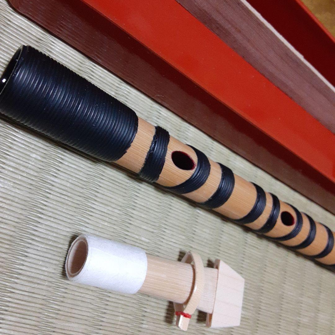 雅楽　篳篥　白竹　籐巻き　リード図紙付き