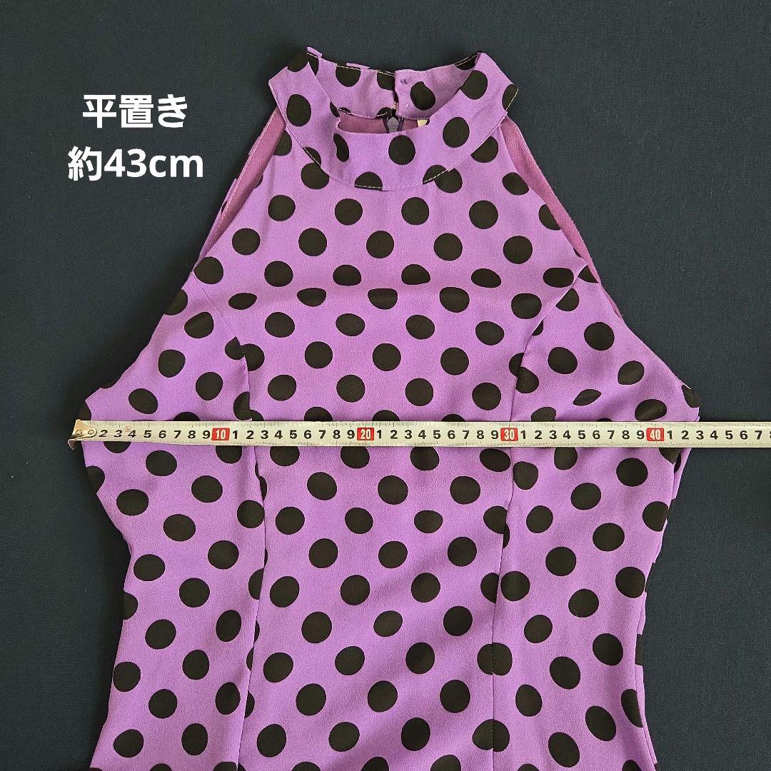 フラメンコドレス 紫と黒の水玉模様