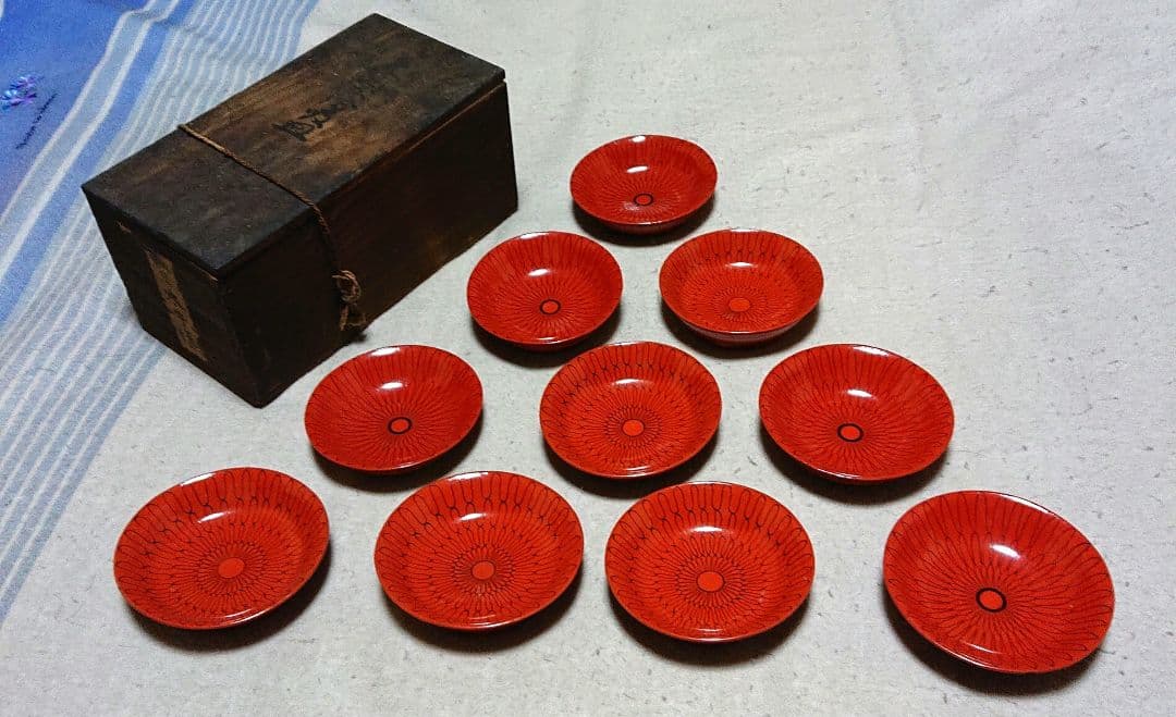 茶道具漆器 手塩皿 10枚