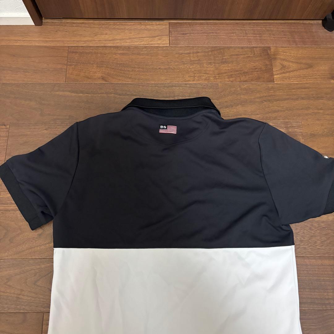 BRIEFING バイカラーポロシャツ ブラック×ホワイト　 Lサイズ