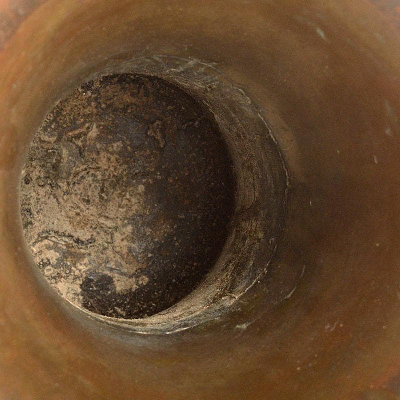 人間国宝　長野垤志作　青銅　象足花生　花瓶　共箱　U　R7307