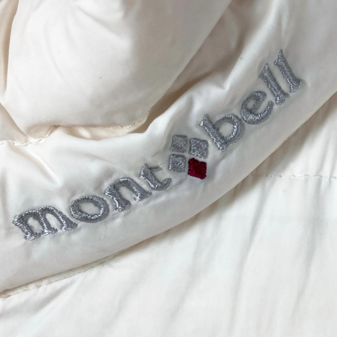 モンベル　ライトダウンジャケット　薄手　ロゴ刺繍　白　L100　12