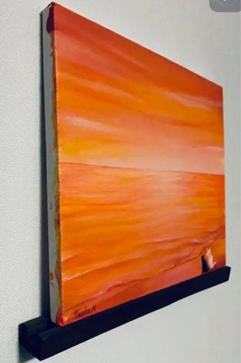 白猫と黒猫シリーズ　夕焼けの海　描き下ろし