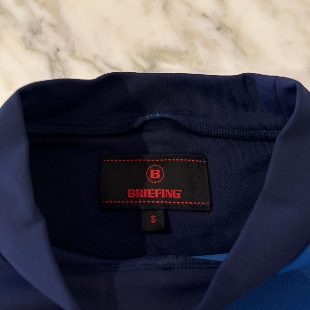 m*c様 美品　ブリーフィングゴルフ パッチワーク モックネックシャツ　ネイビー