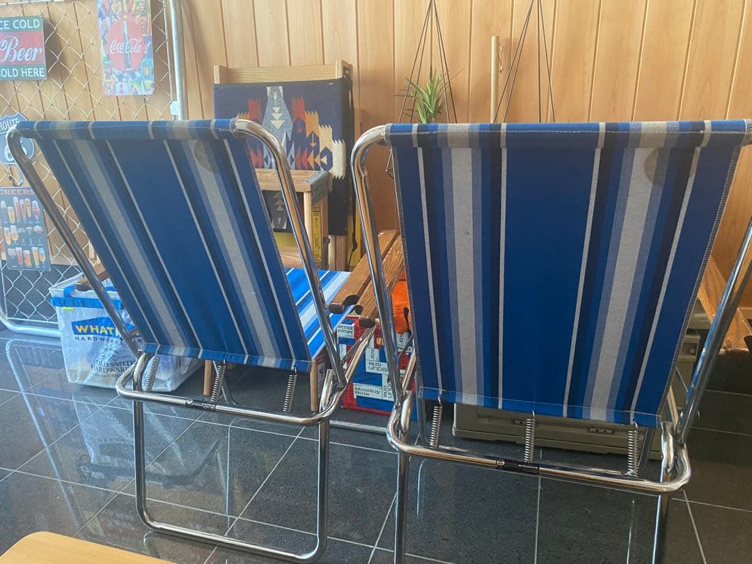 ZIPDEEチェアブルー二脚セット