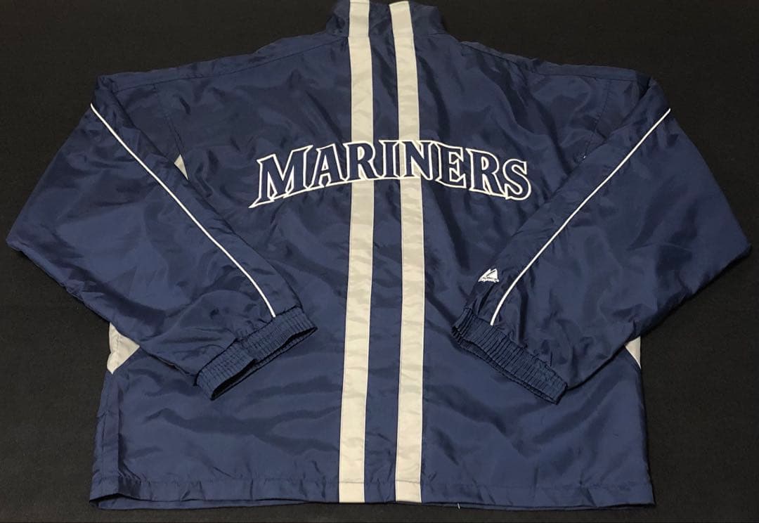 MLB シアトルマリナーズ　マジェスティック　ナイロンジャケット　スタジャン