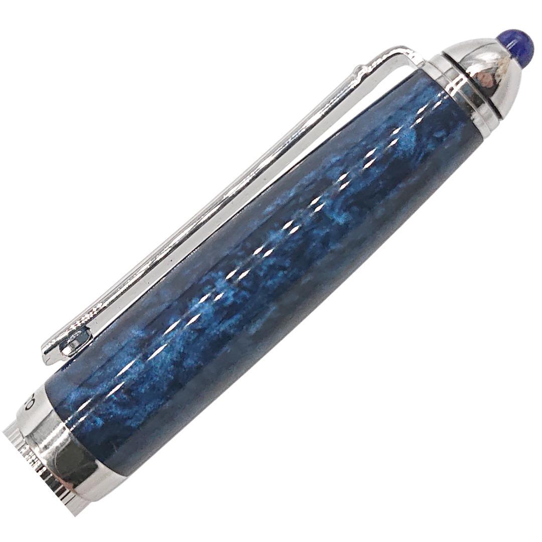 【未使用】MIKIMOTO ボールペン ブルーマーブル マーブルカラー　回転式