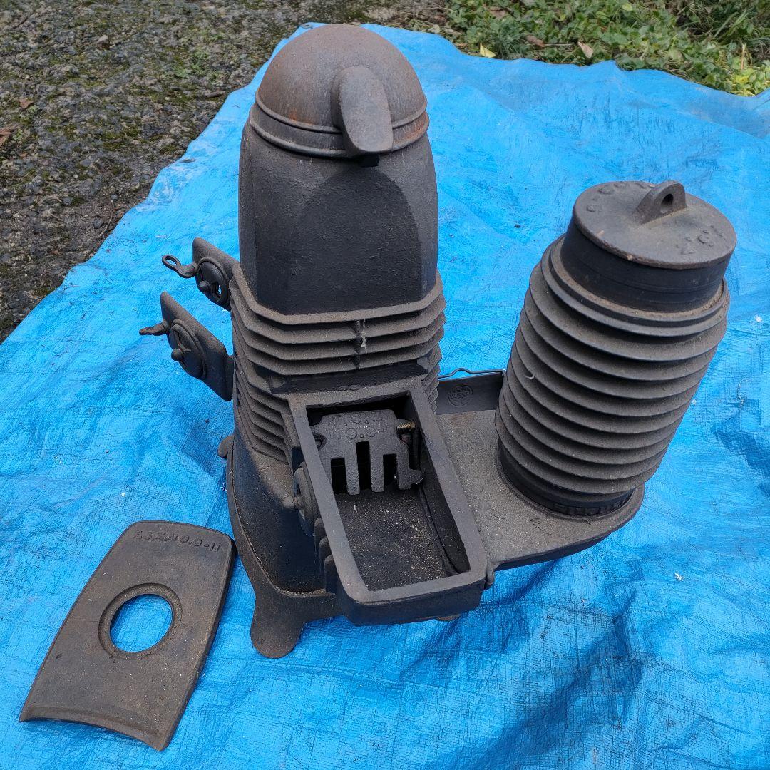 福禄ストーブ 高さ48cm 重さ21kg 梱包発送たのメル便 鋳物 石炭 薪