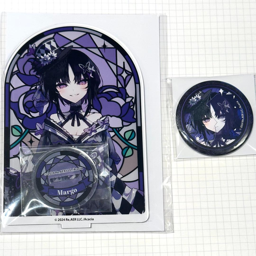 魔法少女ノ魔女裁判 くじメイト 宝生マーゴ　ステンドグラス風アクスタ　缶バッジ