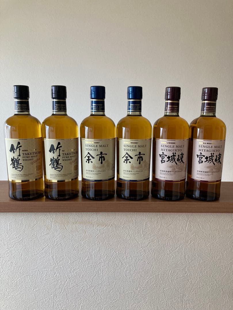 ニッカ竹鶴、余市、宮城峡６本セット