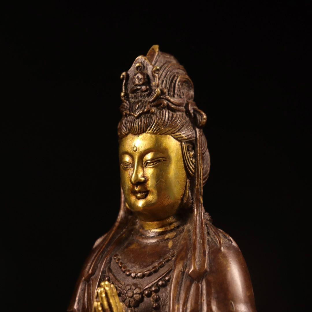 仏教美術 仏像 自在観音 小仏像 銅製 銅器