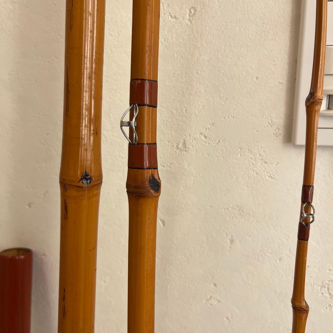 石鯛和竿　竿敏作　３本半継ぎ竹竿　石鯛竿