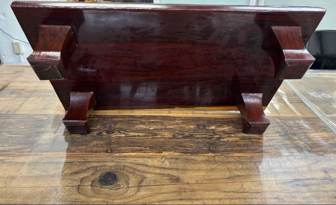 セール❗️木製座卓 深い赤色 光沢仕上げ