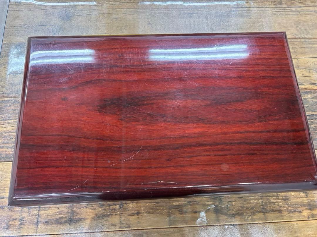 セール❗️木製座卓 深い赤色 光沢仕上げ