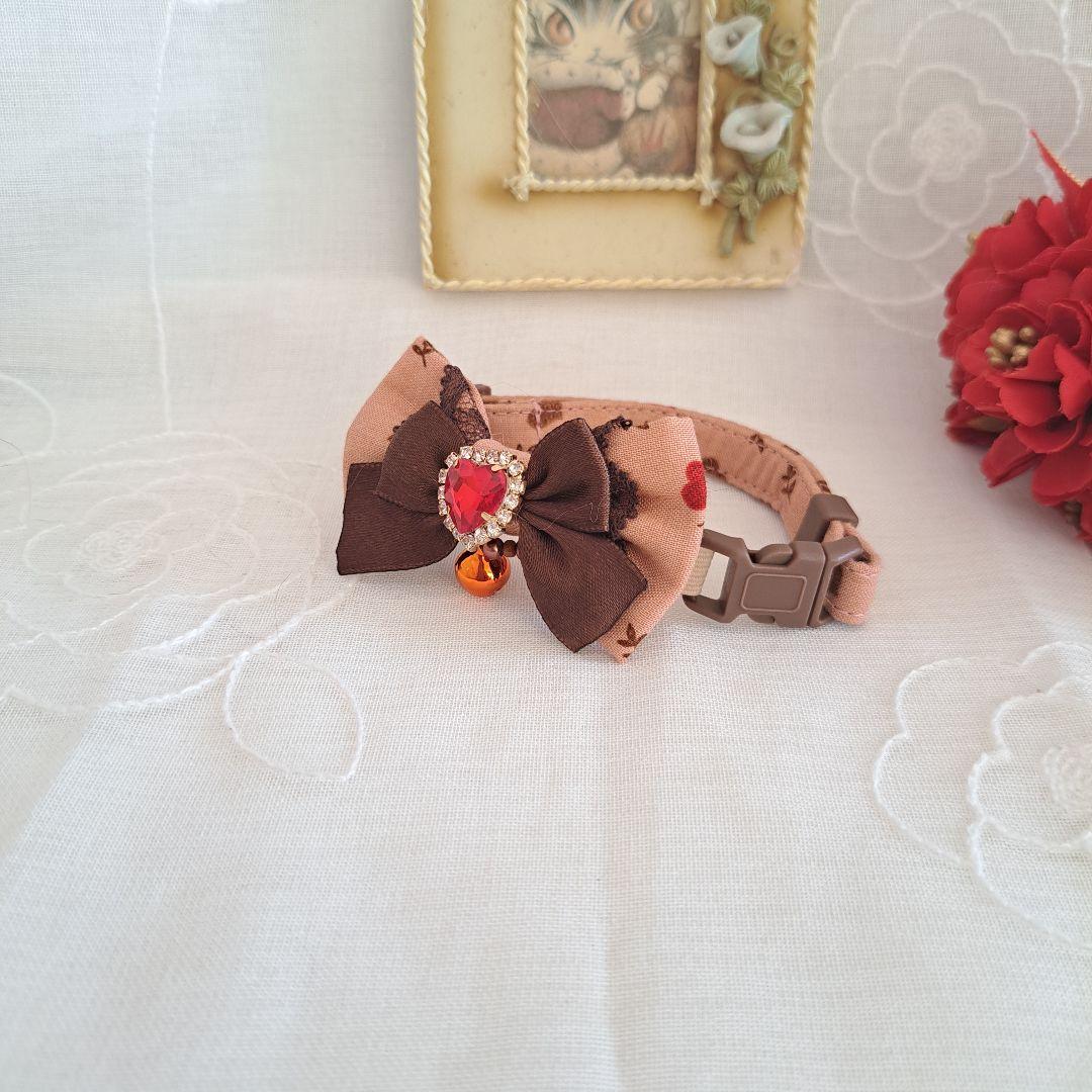 はいど。、バレンタインハート(ピンク)わんちゃん猫ちゃん用首輪