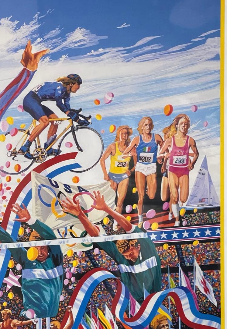 ヒロ・ヤマガタ1988年夏のオリンピック　アメリカチームポスター　フレーム付き