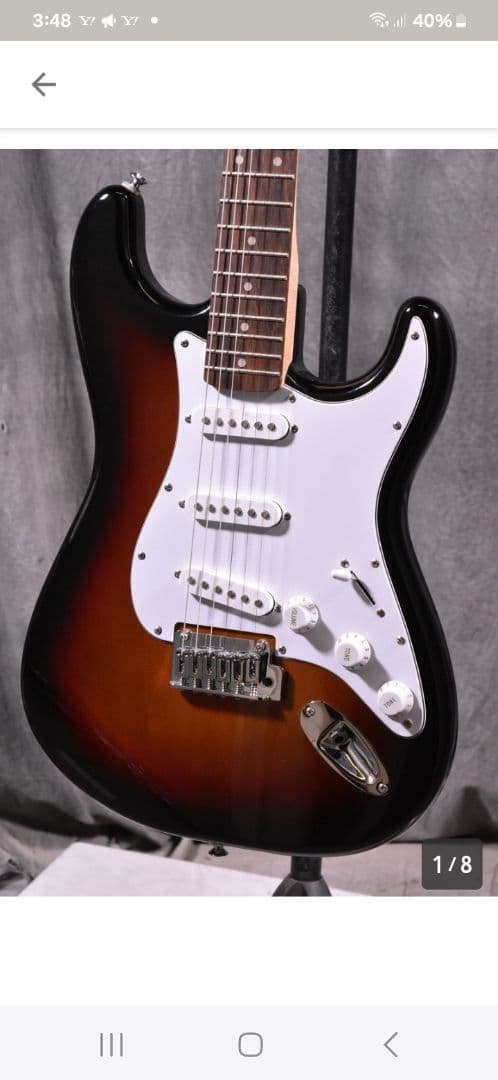 スクワイヤーエレキギター　ストラトキャスター　Fender