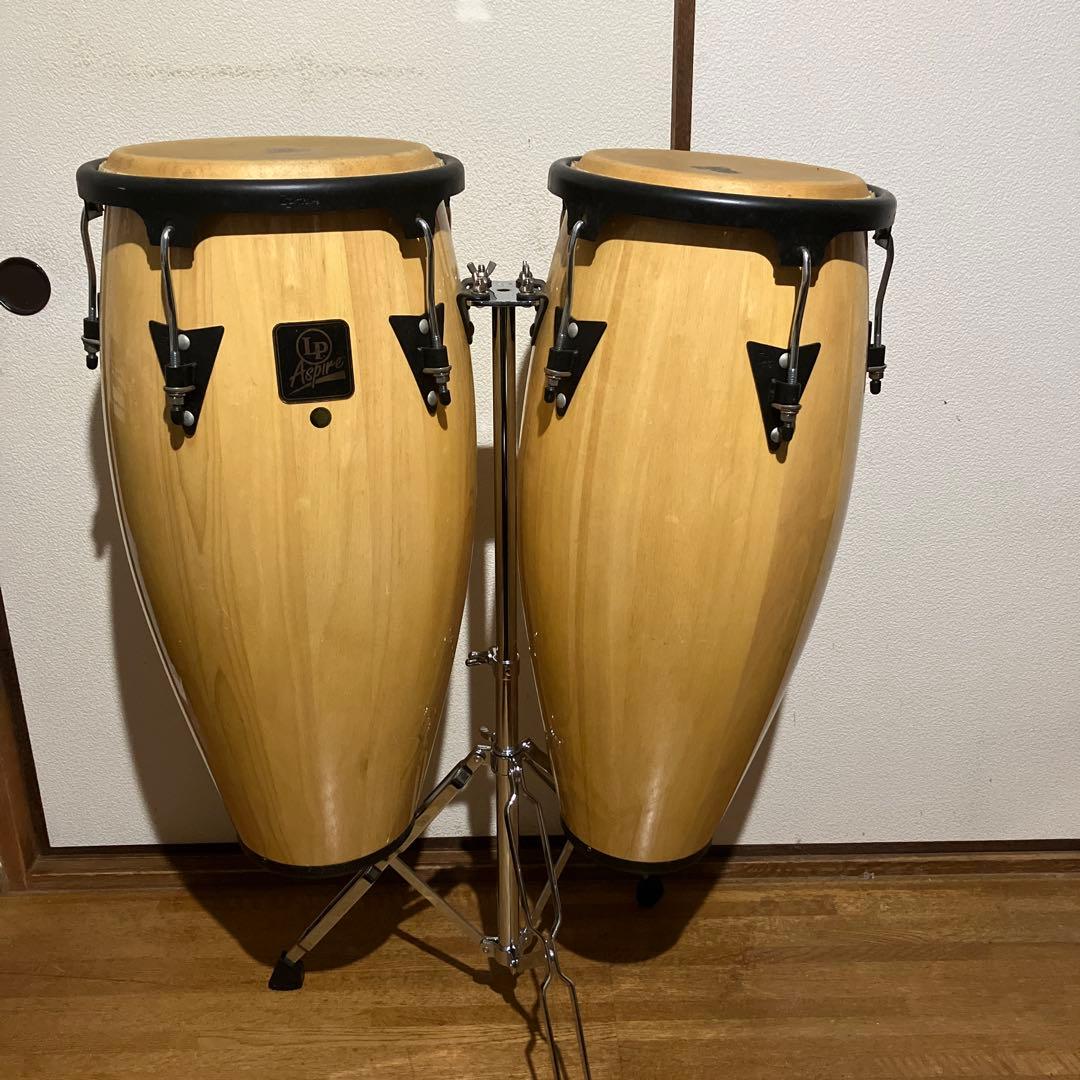 手渡し希望　LP ASPIRE ダブルコンガ 木製 ナチュラルウッド　美品