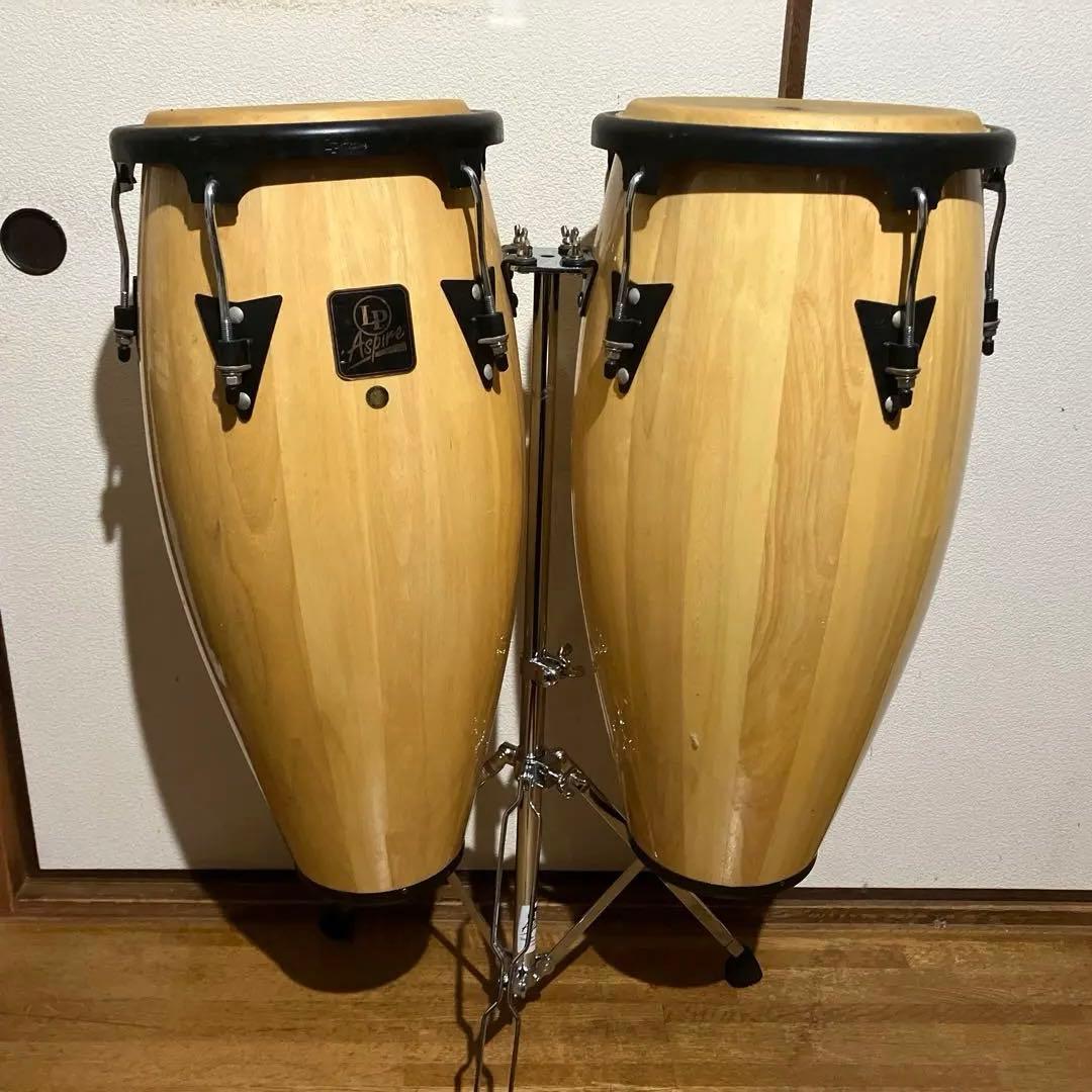 手渡し希望　LP ASPIRE ダブルコンガ 木製 ナチュラルウッド　美品