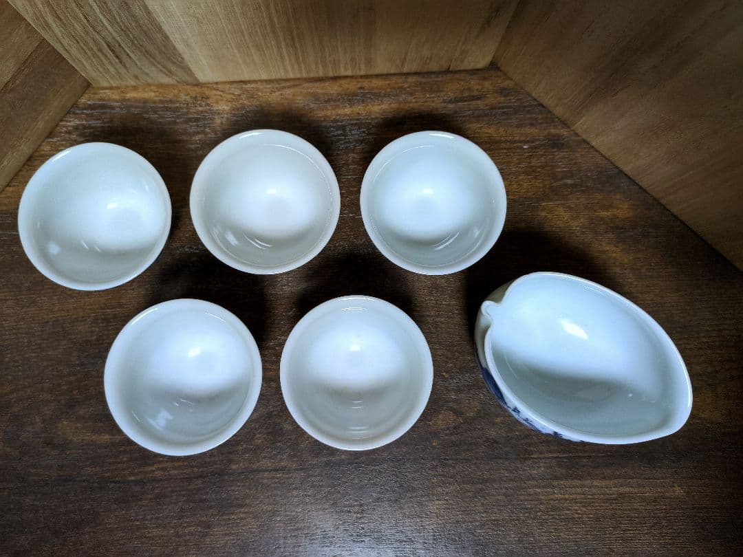 京焼 帝室技芸員 清風 与平 山水 染付 煎茶碗 茶杯 湯冷まし 煎茶道具 茶器