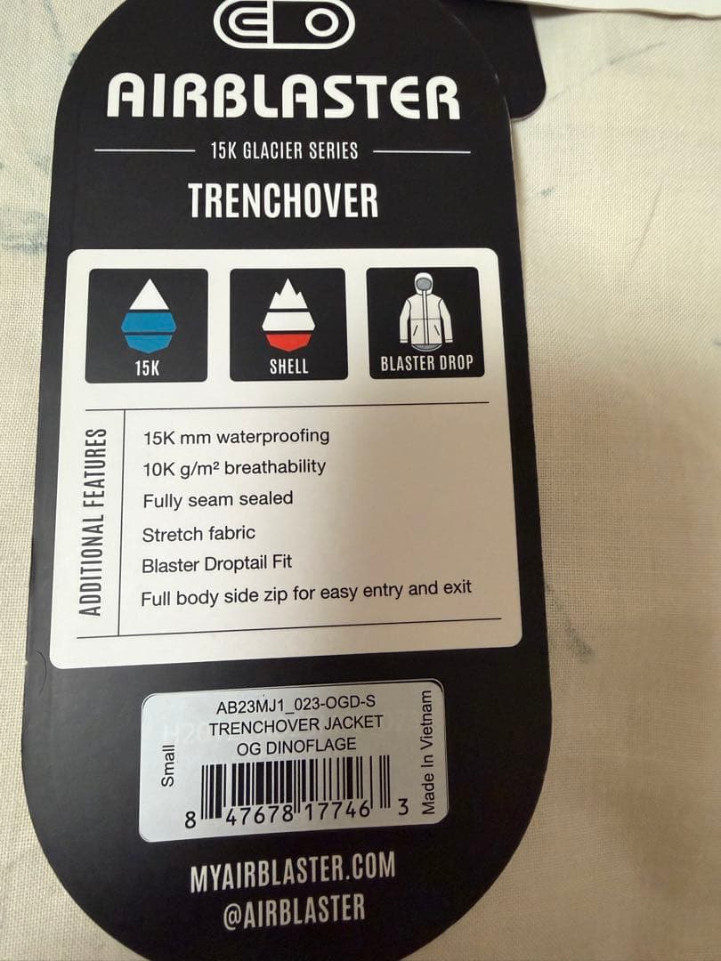 スノーボード AIRBLASTER Trenchover Jacket S size