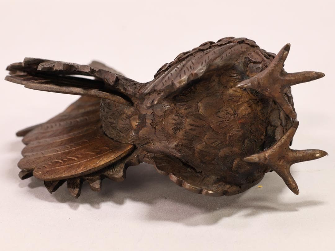 BK442　時代金工　古銅　双鶏　置物　ブロンズ　床飾り　金運　仕事運　子孫繁栄