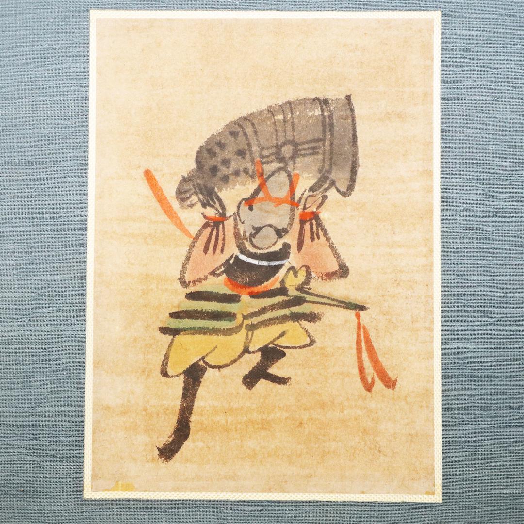 掛軸 釣鐘弁慶 大津絵　紙本　箱付