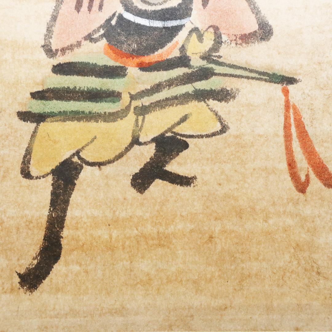 掛軸 釣鐘弁慶 大津絵　紙本　箱付