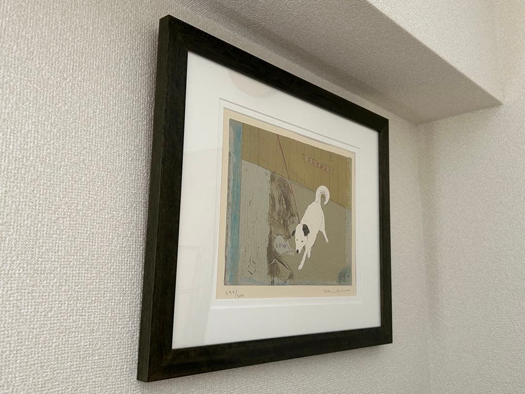 日比野克彦　版画　『Bow』　額付