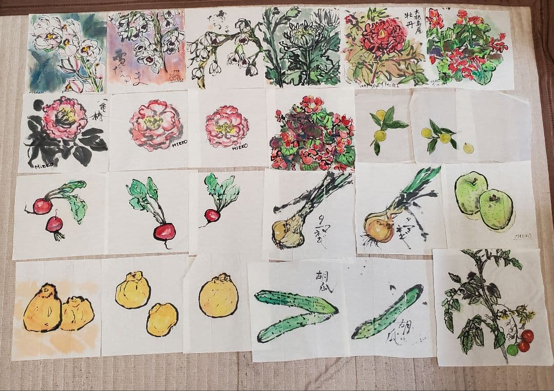 水彩画　絵手紙　絵画　絵　約48点　まとめ