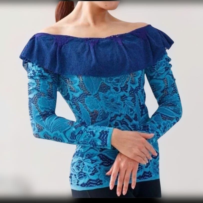 チャコット　リバーシブルノーソーイングニット　社交ダンストップス　М