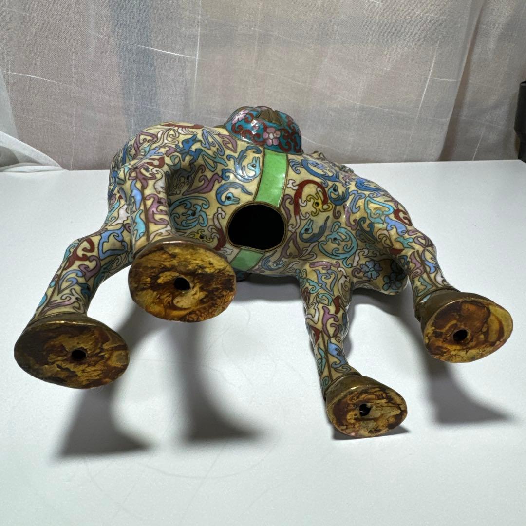 19世紀 景泰藍（七宝焼き）駱駝 置物 インテリア 骨董 アンティーク 美品