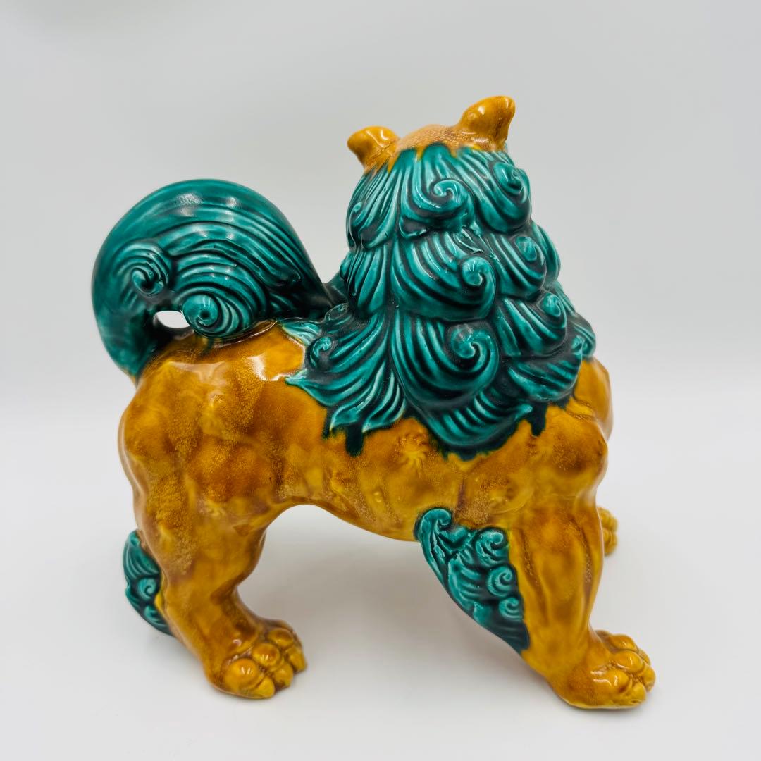 【九谷焼　浅蔵五十吉造　獅子置物　共箱】骨董　アンティーク　インテリア