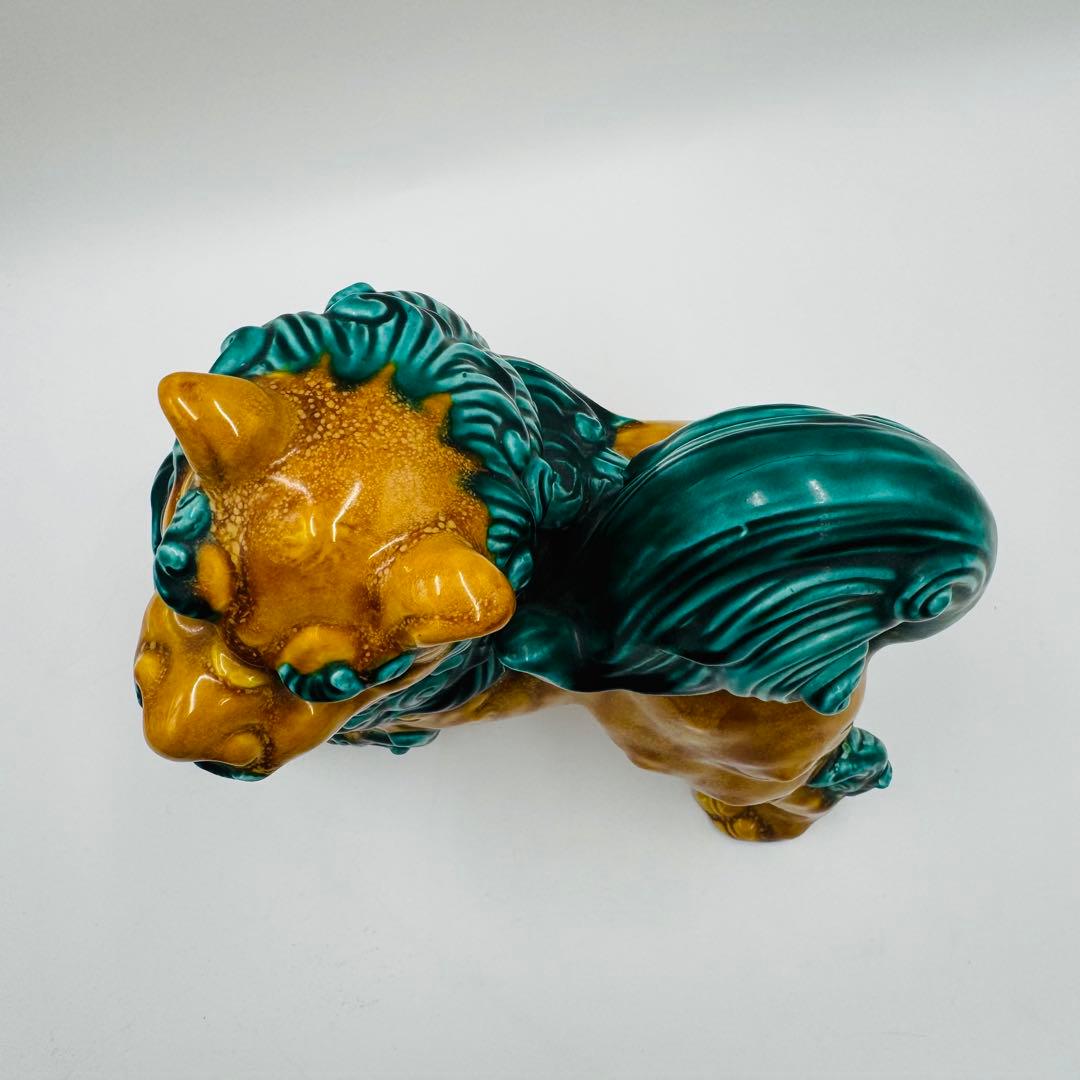 【九谷焼　浅蔵五十吉造　獅子置物　共箱】骨董　アンティーク　インテリア