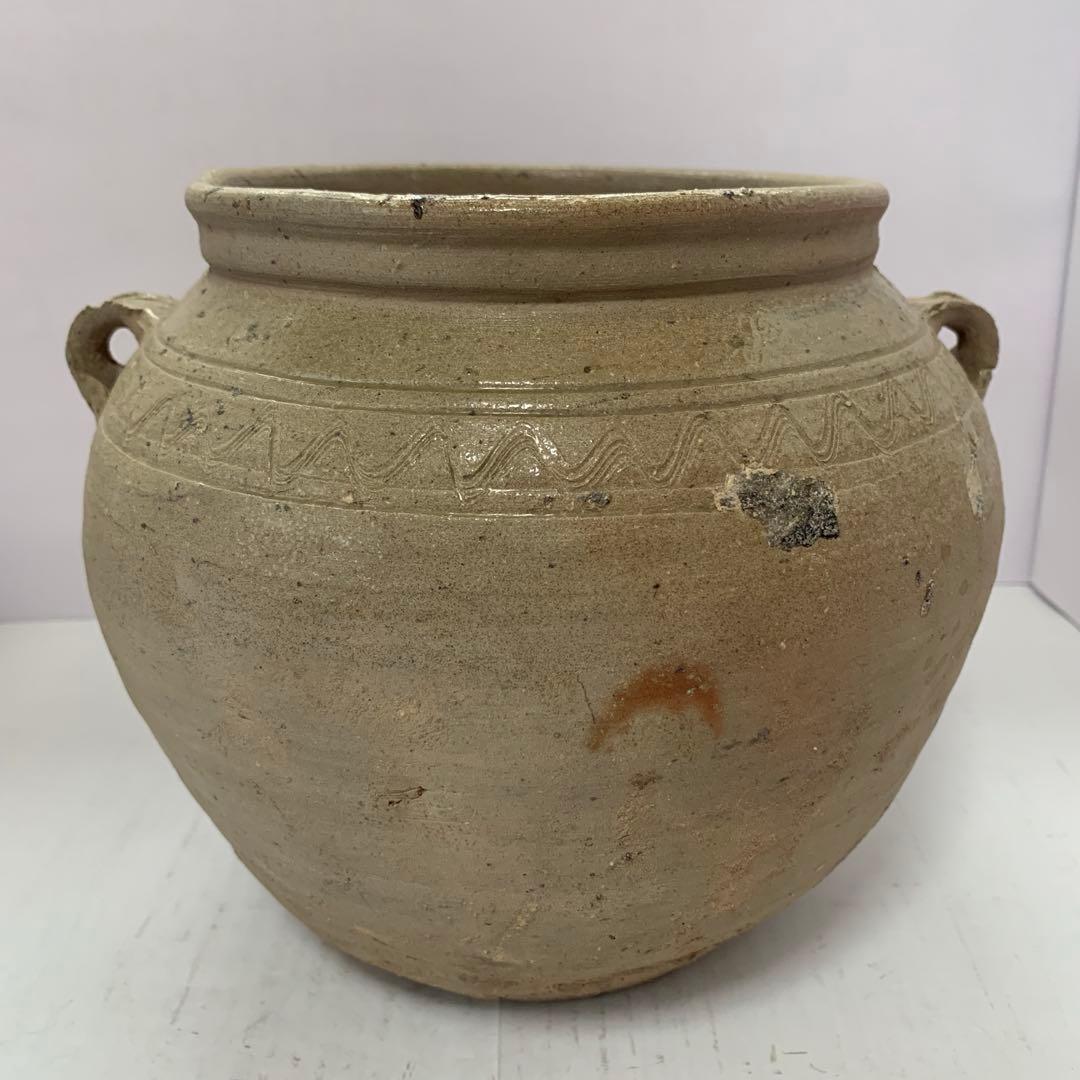 李朝　双耳　壺　花器　木箱付き　送料込み