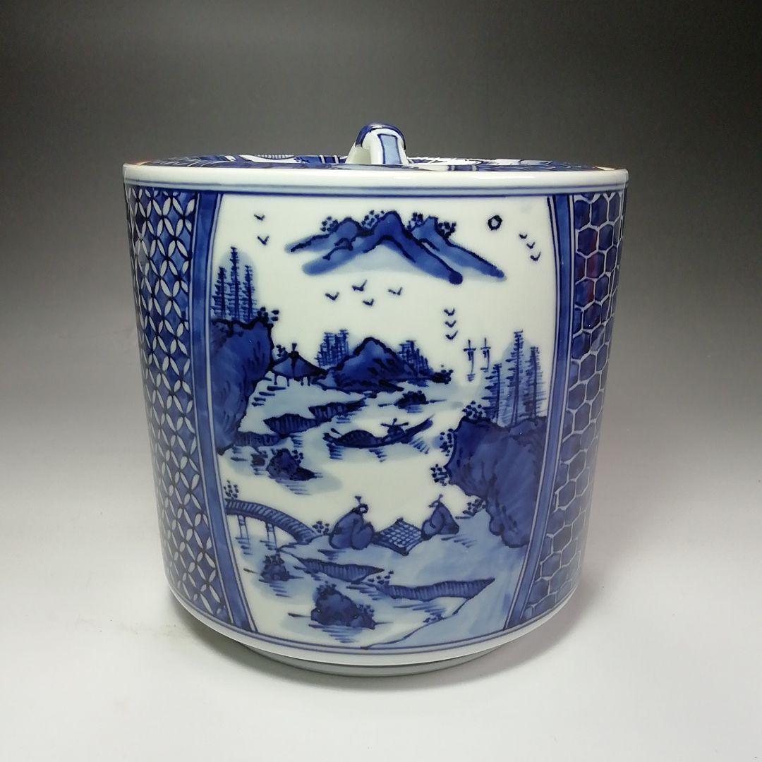 Ｓ５８５　皆具　『染付　台子皆具』『平安　秀峰造』　共箱　茶道具