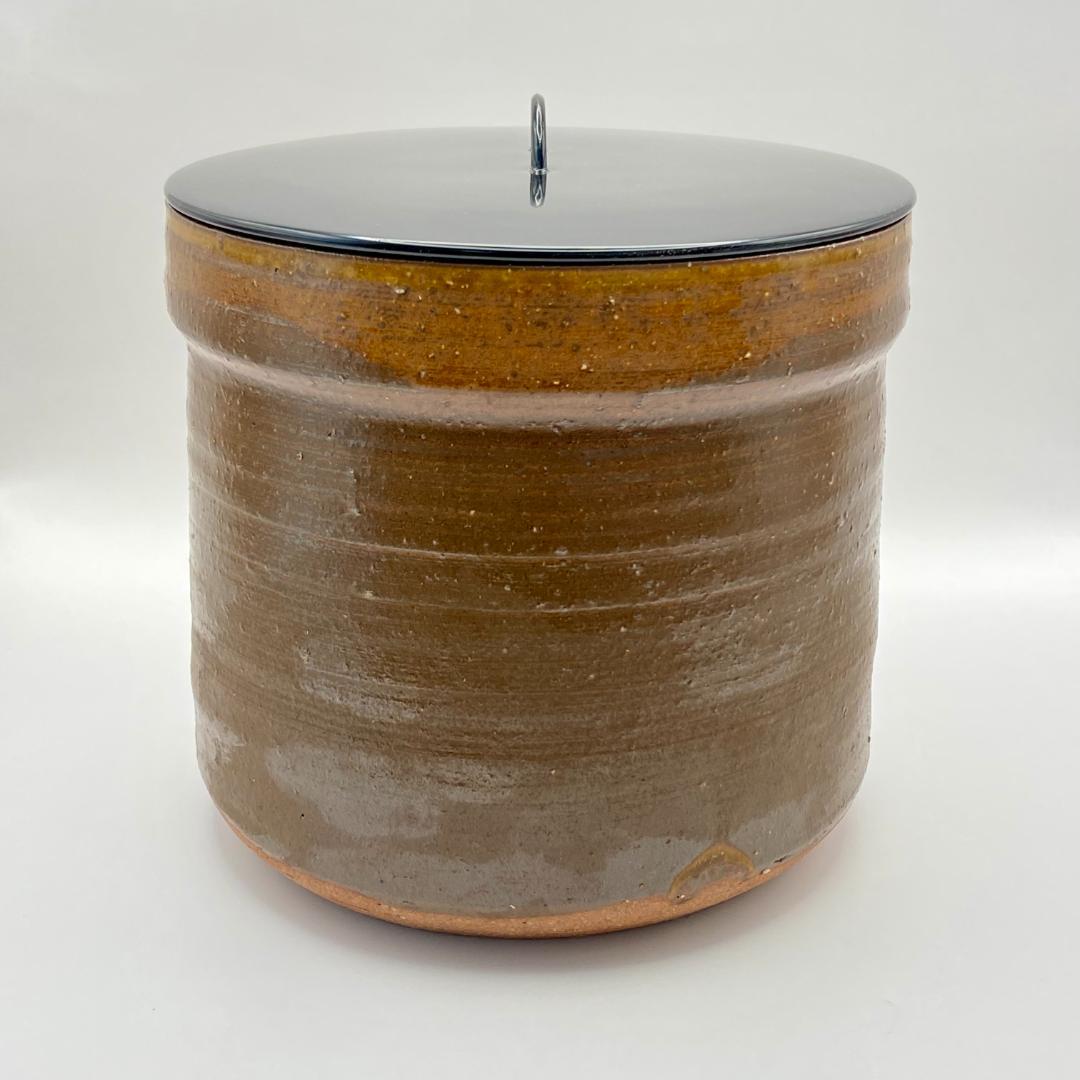 一重口水指 信楽焼 渋紙手　西尾香舟　共箱入　茶道具　茶器　伝統工芸品