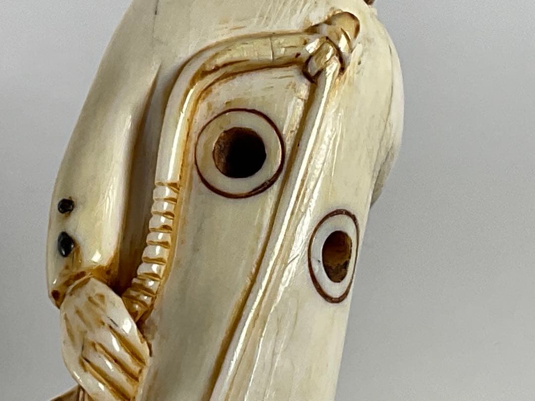 根付　提げ物　阿蘭陀人　オランダ人　在銘