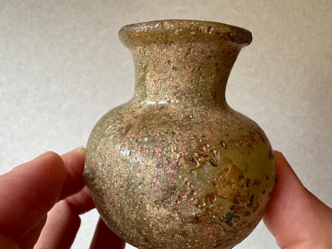 大名品　ローマングラス茶入　茶道具