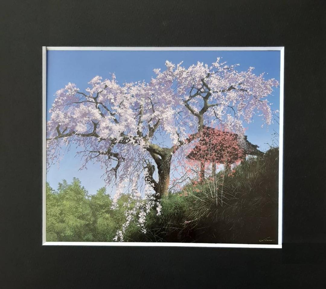 田中芳照、「春鐘」、希少画集の額装画、四季、風景、人気作品