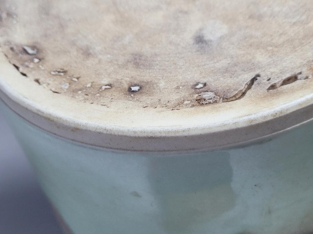 青釉 辰砂 窯変 大型筆筒 宋元時代 幅約16.4cm