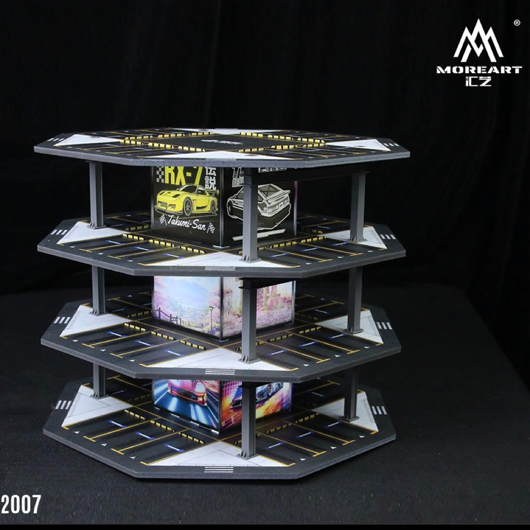 新作 1/64 八角形タワー駐車場 LED照明付き