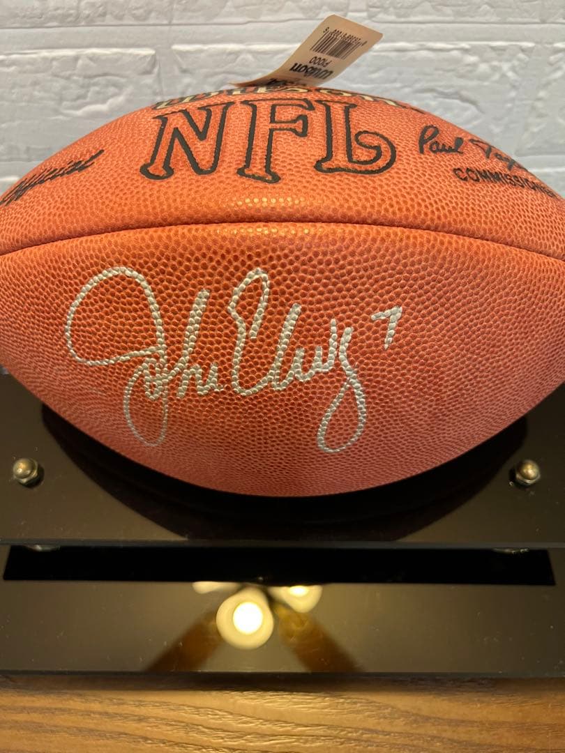 【NFL】JOHN ELWAY 直筆シルバーサインボール専用ケース入りCOA付き