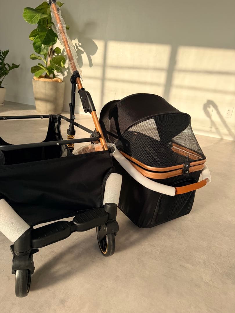 新品　折りたたみ式ペットカート 黒　分離式