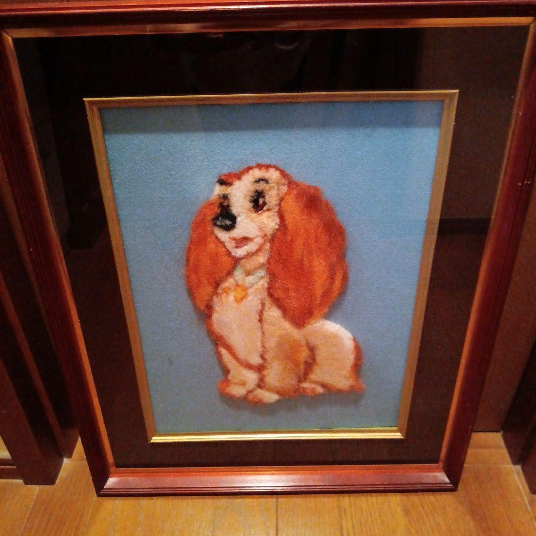 [レトロ]ディズニーわんわん物語レディ　刺繍絵画