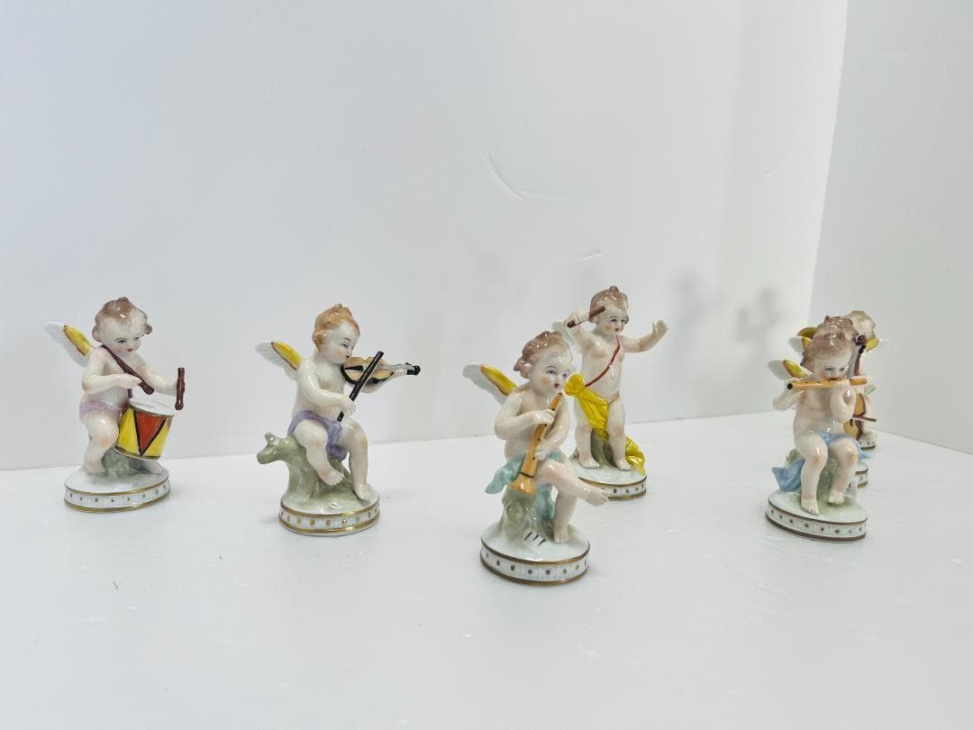 アンティーク　ジッツェンドルフ sitzendorf オーケストラ 楽器　天使