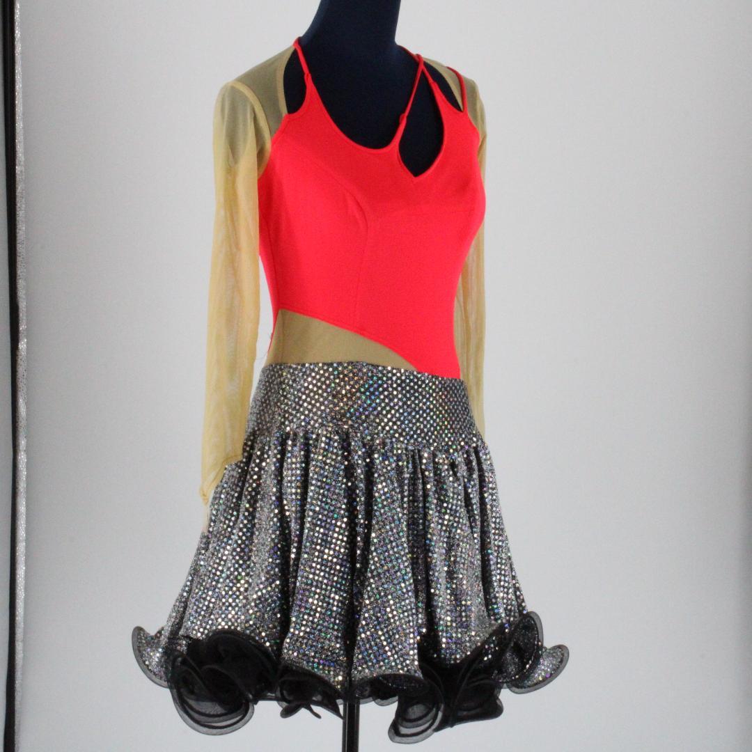 【美品 日本製 社交ダンス衣装】Scarlet スカーレット ラテンドレス