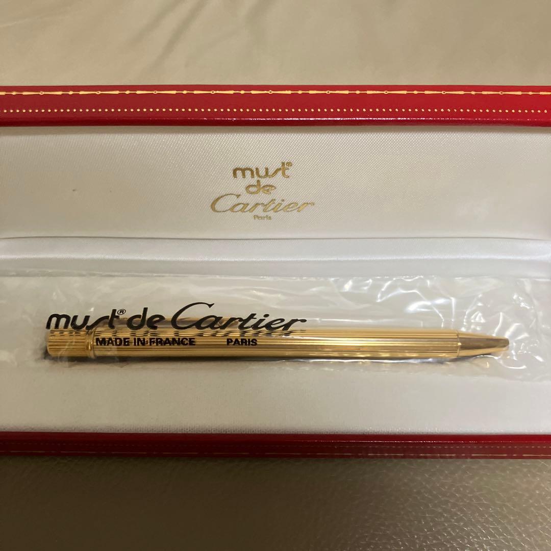 カルティエ Must de Cartier ゴールドボールペン 箱付き
